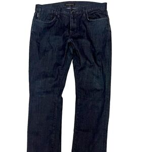 John Varvatos “Bowery” Slim Straight Jeans, Dark Blue (Waist: 33 / Inseam: 28)